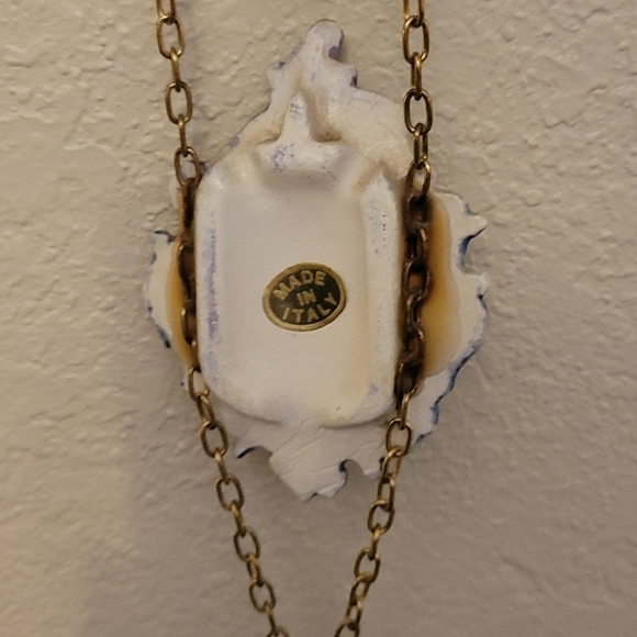 VTG Italian Colonial Ceramic Three Plaque Chain Wall Hanging - Picture 7 of 9